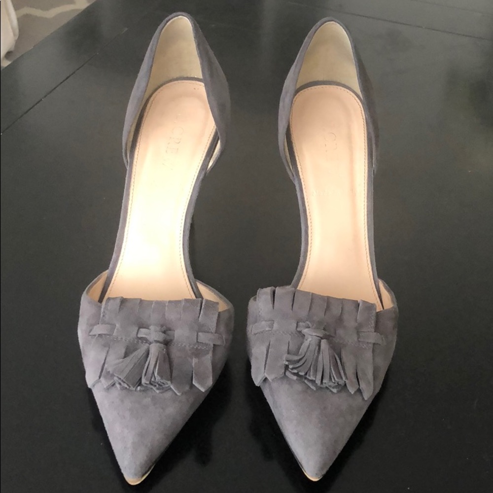 Beautiful J.Crew Suede heels barely used. Unique!
